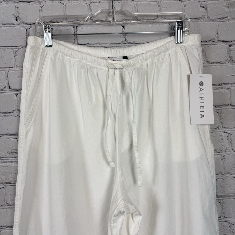 Athleta Paradise Wide Leg Pant White Linen Blend - Picture 10 of 15